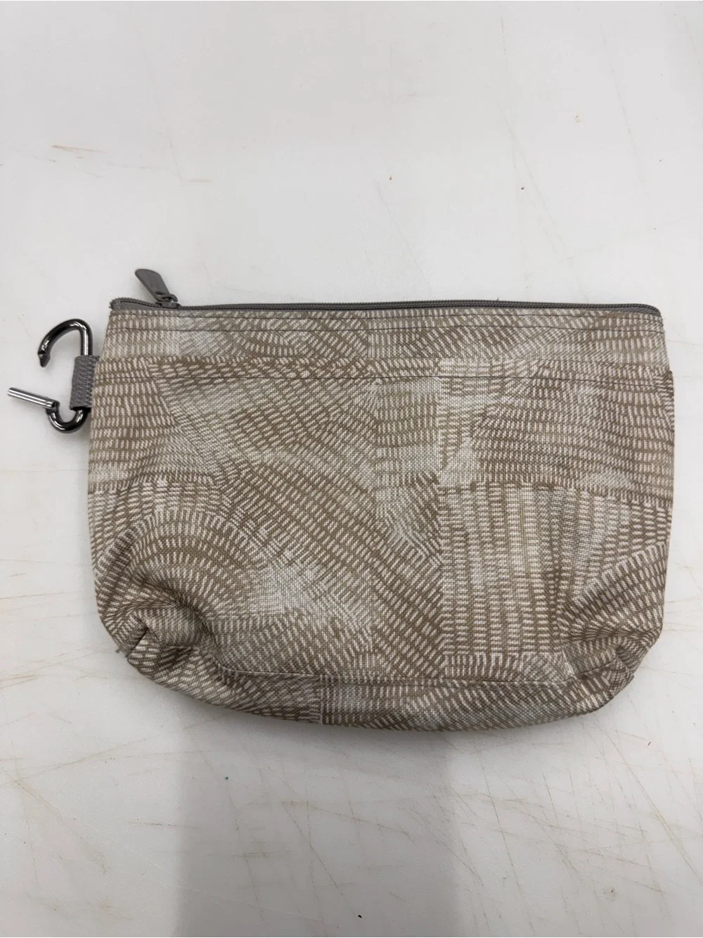 Thirty-One Small Gray Cosmetic Bag 2 Zippers
